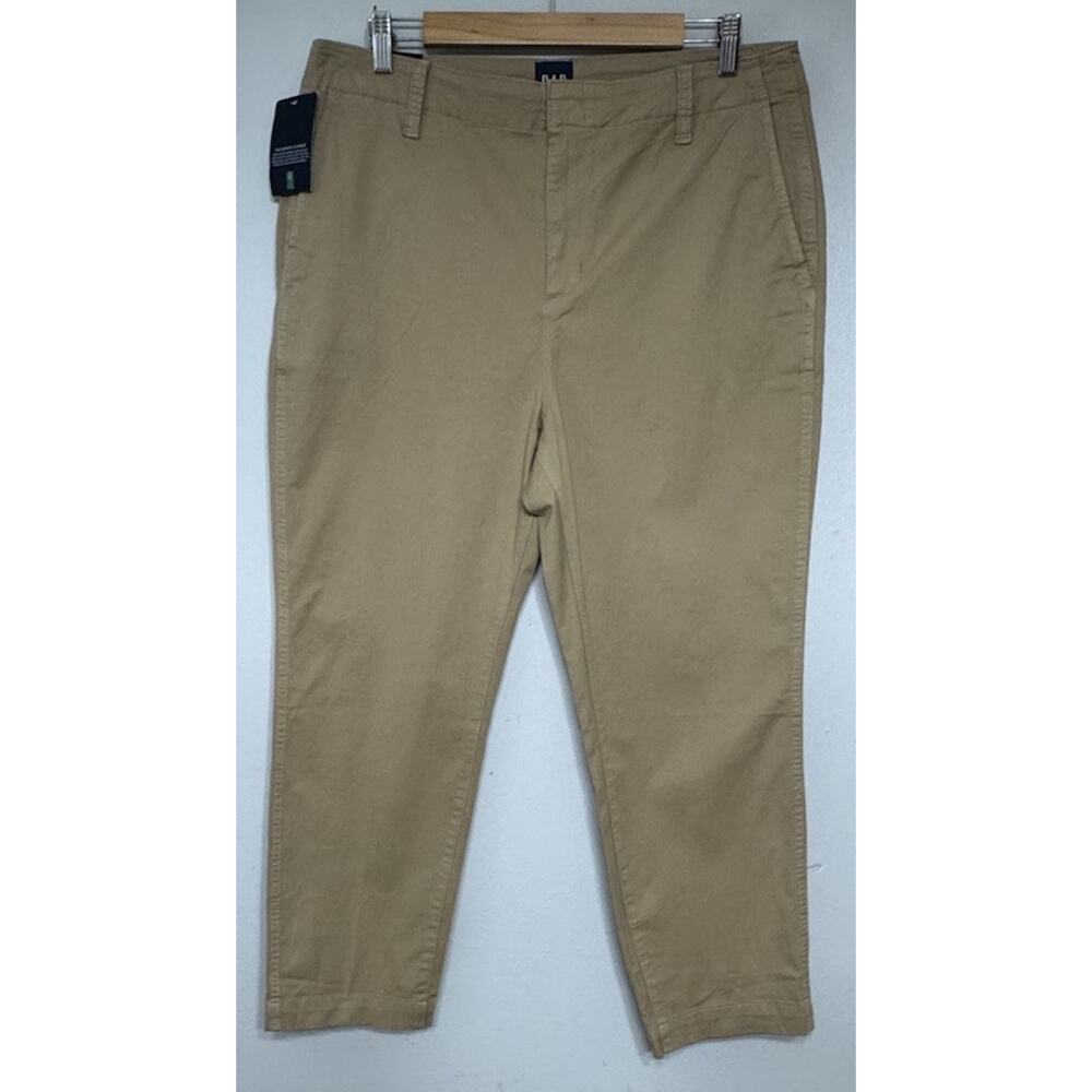 Gap Women's Size 14 Slim Ankle Chino Pants Tan Cotton Blend Pockets Khaki NEW